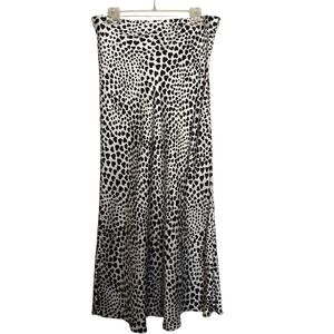 Rachel Zoe Black and White Hearts Patterned A-Line Skirt